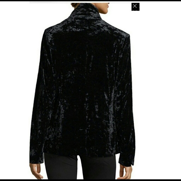Crushed black velvet blazer size medium - Picture 3 of 5